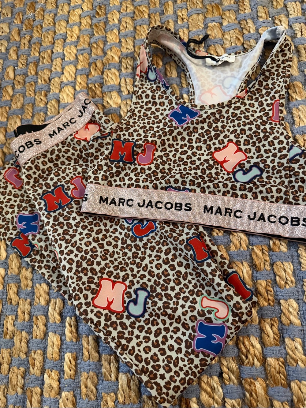 Marc Jacobs Leopard Print Logo Sports Set in Brown and Pink